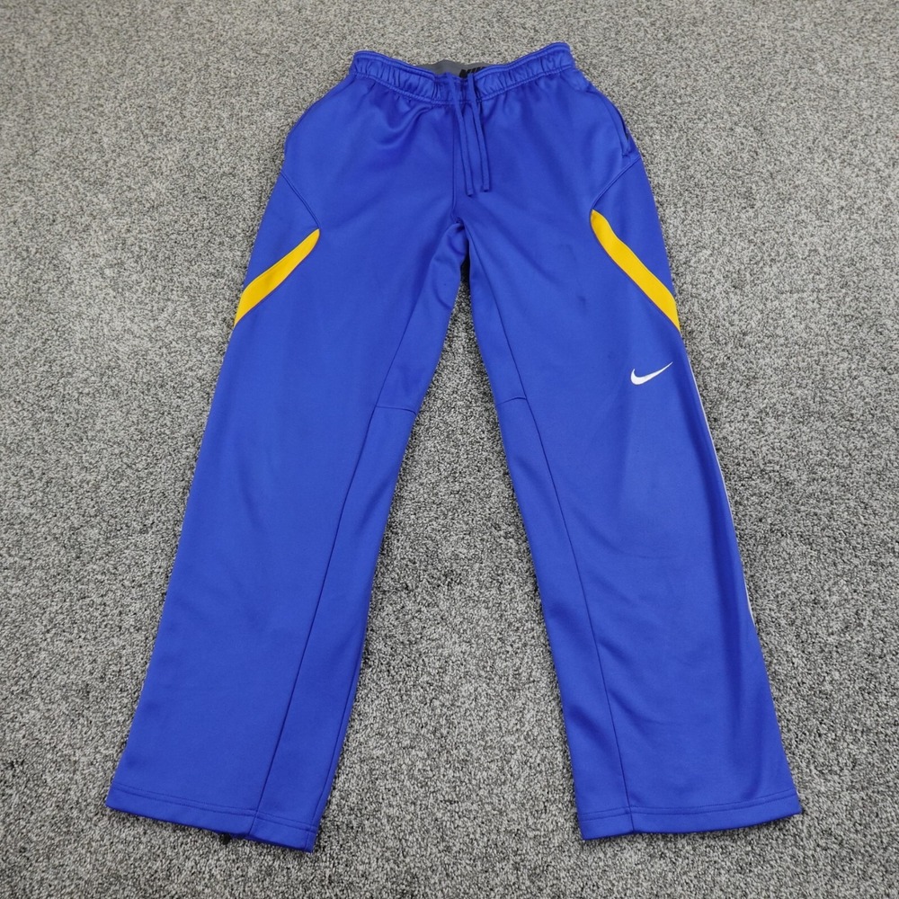 Nike Pants Mens Small Blue Swoosh ThermaFit Sweatpants Warmup Drawstring Jogger